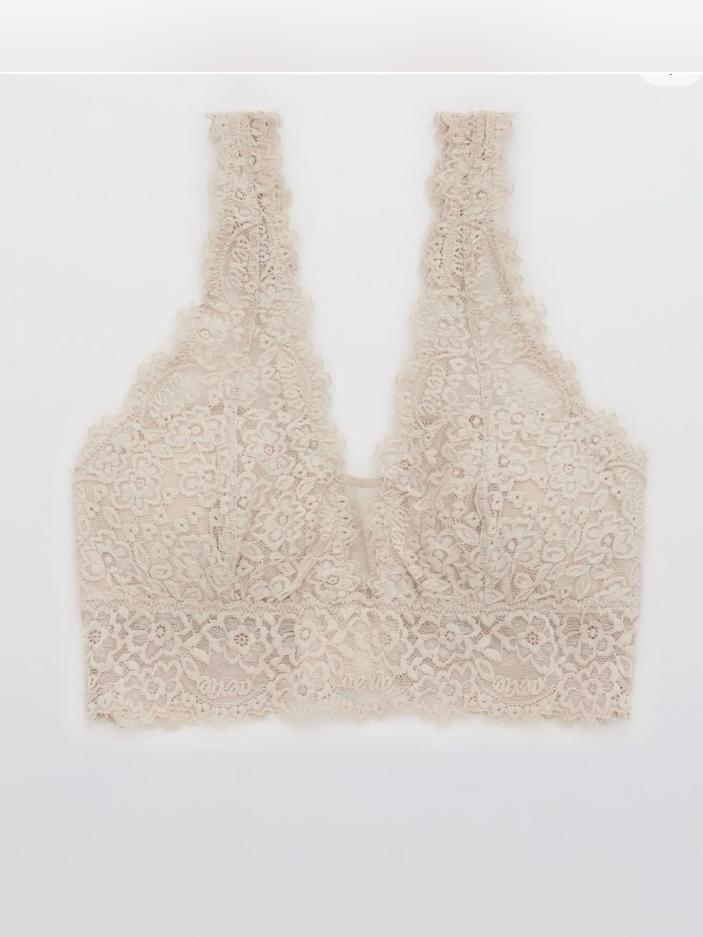 Aerie Soft Satin Eyelash Lace Bralette, Padded Plunge Convertible, Women’s Large